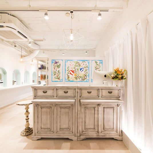 Shabby Chic Wooden Antique Register Counter VICTOIRE-900 Antique White