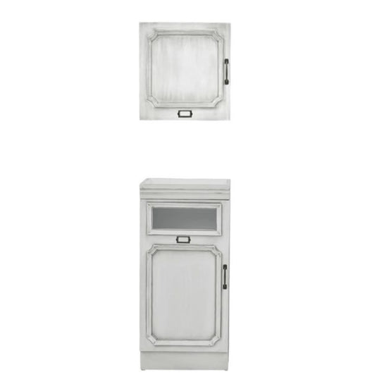 Shabby Chic Wooden Backwash Cabinet RENE-B (Upper + Lower Set) – Antique White