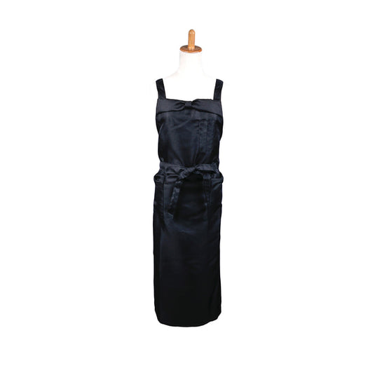 Ribbon Apron Long Black TO-311