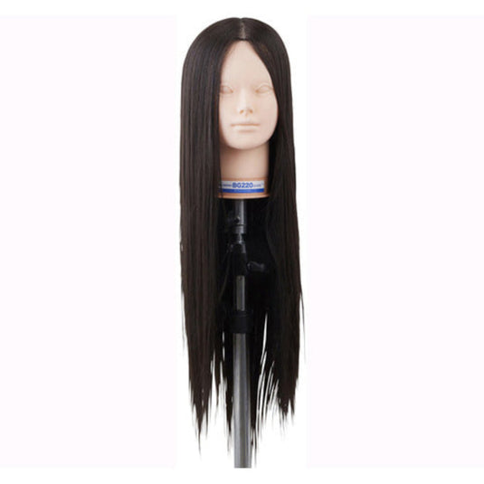 Mannequin Practice Head BG220 Black (100% Heat-Resistant Fiber)
