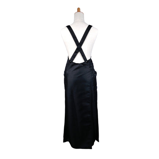 Ribbon Apron Long Black TO-311