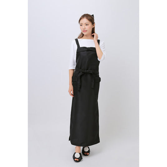 Ribbon Apron Long Black TO-311