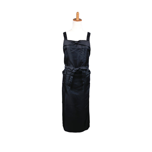 Ribbon Apron Long Black TO-311