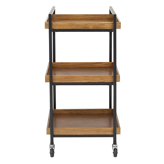 Rustic 3-Tier Wagon (Solid Wood, Pre-Assembled) – Brown