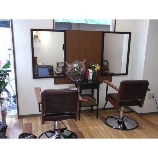 Natural Wood Wall-Mounted Face Mirror MH360 - S Size (Available in 2 colors)