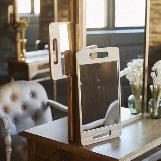 Shabby Chic Wooden Hand Mirror (Available in 2 Colors)