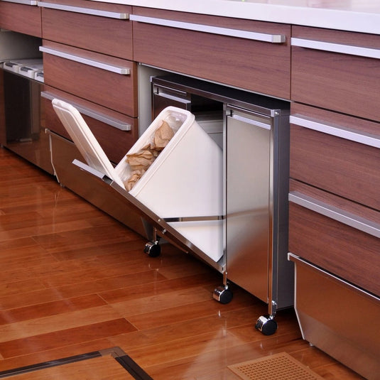 2-Way Stainless Steel Dust Box - 2 Compartments