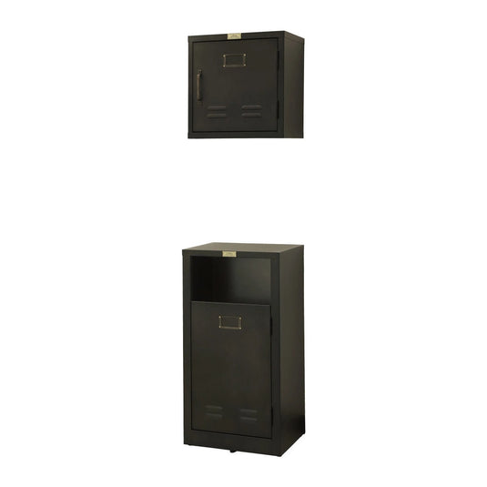 Black Steel Cabinet Upper and Lower Set