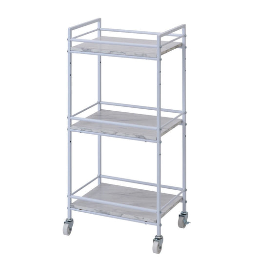 Frame Wagon (Marble Pattern / White) [Adjustable Shelf Height]