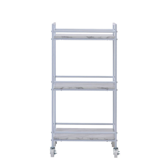 Frame Wagon (Marble Pattern / White) [Adjustable Shelf Height]