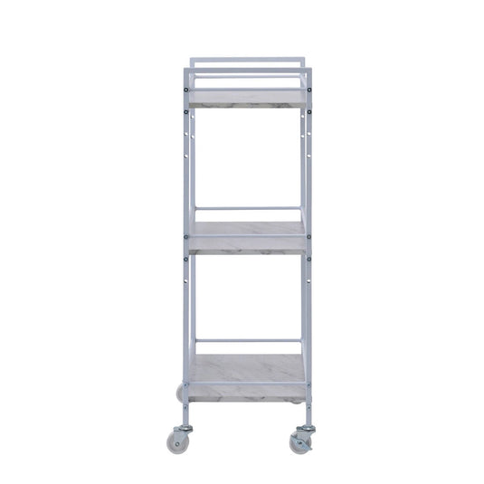 Frame Wagon (Marble Pattern / White) [Adjustable Shelf Height]