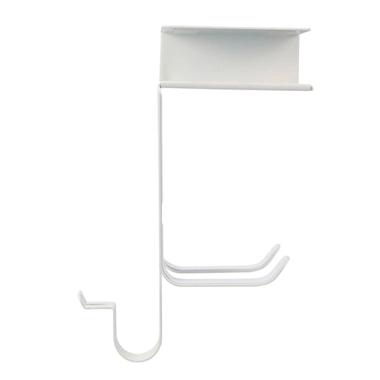 Hanging hair dryer holder with shelf hook