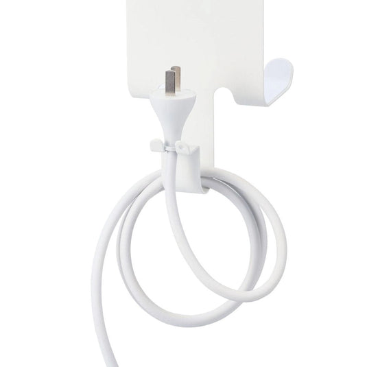 Hanging hair dryer holder with shelf hook