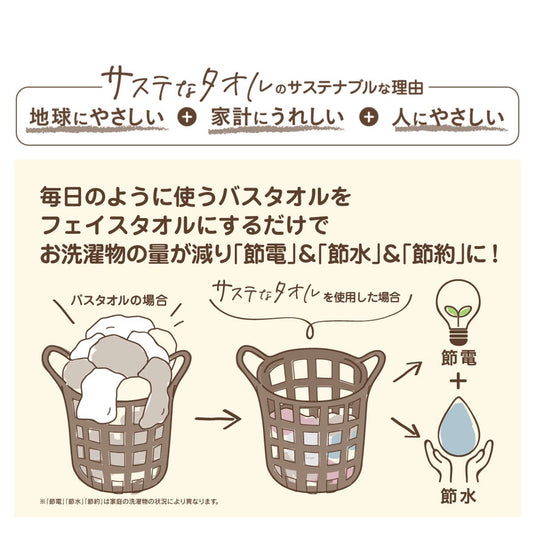 Sustainable Towel (32 x 90 cm) [Recommended by the Japan Atopic Dermatitis Association] [Available in 4 colors]