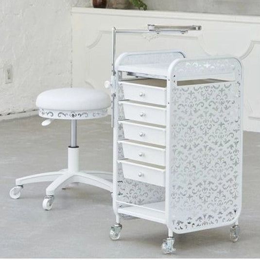 Elegant Salon Stool with Arabesque Accents