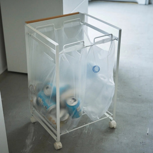 Tosca Concealed Sorting Dust Wagon - 2 Compartments, White (4779)
