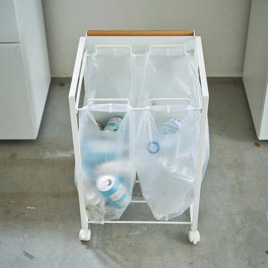 Tosca Concealed Sorting Dust Wagon - 2 Compartments, White (4779)