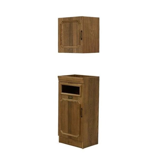 ShabbyChic Natural Wood Back Shampoo Cabinet RENE-B (Top and bottom set) Antique Brown