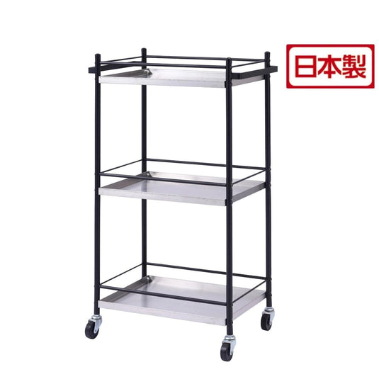 AD Stainless Tray Wagon AD-02 Black Frame (Made in Japan)