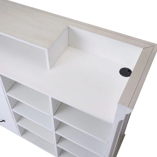 Ash Wood Reception Counter W1200 - Natural Wood Grain
