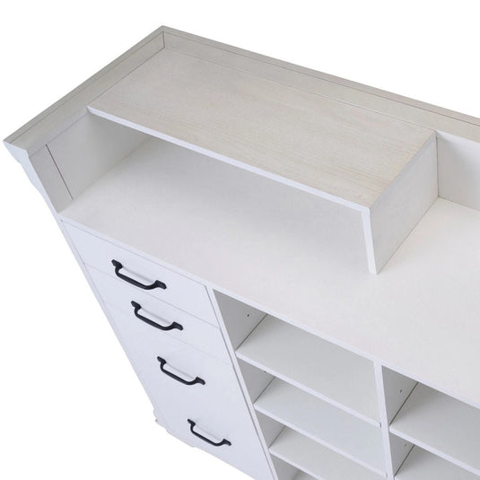 Ash Wood Reception Counter W1200 - Natural Wood Grain