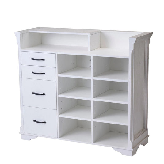 Ash Wood Reception Counter W1200 - Natural Wood Grain