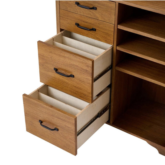 Ash Wood Reception Counter W900 - Natural Wood Grain