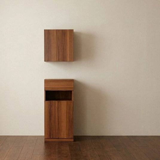 Utility Back Shampoo Cabinet W420 Upper & Lower Set - Wood-Look