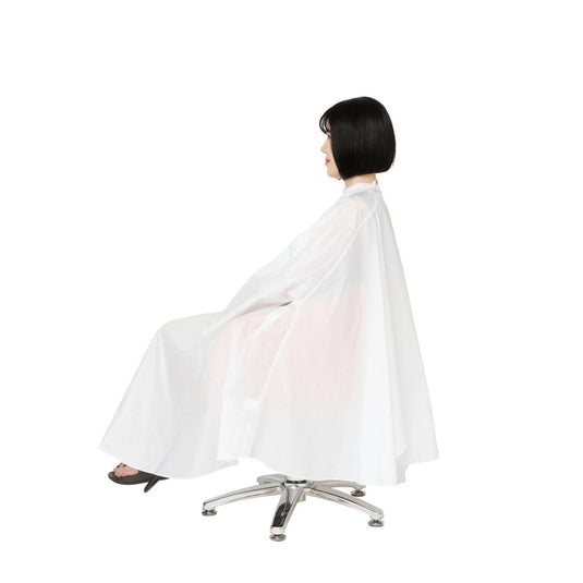 Basic Waterproof Cutting Cape with Sleeves - White