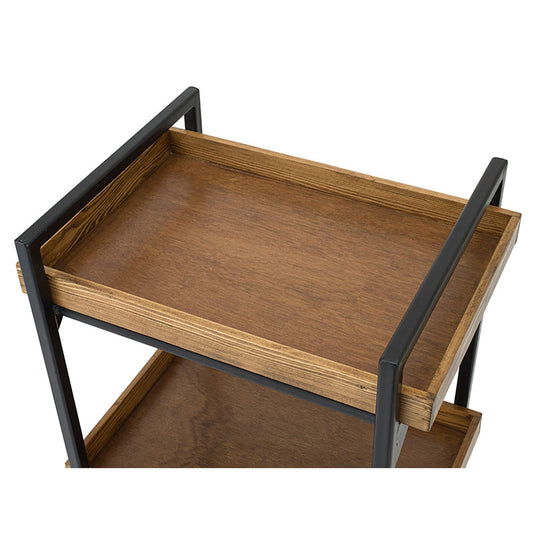 Rustic 3-Tier Wagon (Solid Wood, Pre-Assembled) – Brown