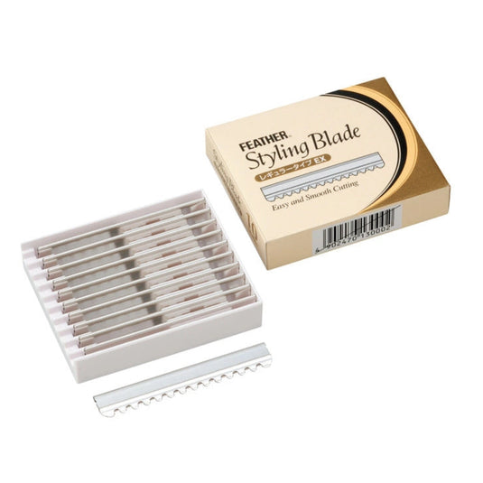 Feather Styling Blade Regular Type EX (10 Blades × 5 Packs, with Disposal Can)