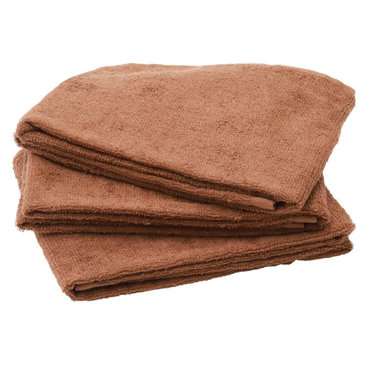 Vat-Dyed Hair Color Towel for Bleach Use, 12 Pieces, Dark Brown