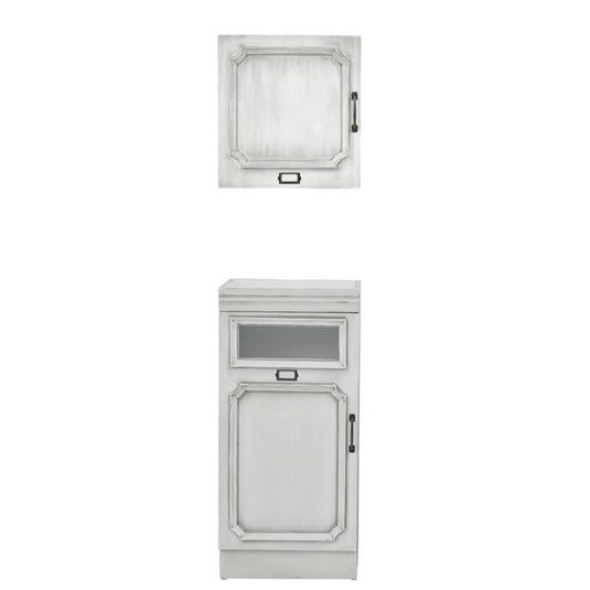 ShabbyChic Natural Wood Back Shampoo Cabinet RENE-B (Top and bottom set) Antique White