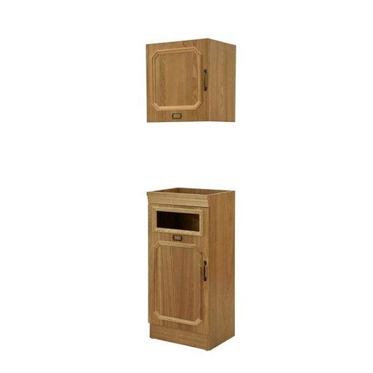 ShabbyChic Natural Wood Back Shampoo Cabinet RENE-B (Top and bottom set) Antique Light Brown
