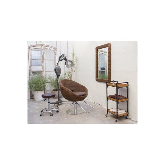 Synthetic Rattan Mirror (Made in Japan with High Transmittance Mirror) Ethnic Brown