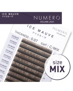 NUMERO Color Matte Flatlash ICE MAUVE J-Curl 0.15 MIX 7mm-12mm