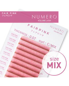 NUMERO Color Matte Flatlash FAIR PINK J-Curl 0.15 MIX 7mm-12mm