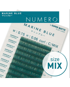NUMERO Color Matte Flatlash MARINE BLUE C-Curl 0.15 MIX 7mm-12mm