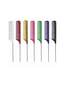 YS Comb 102 220mm Metal Tail Comb-Pink