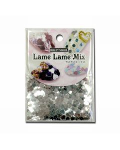 BEAUTY NAILER Lame Mix Silver Heart 1g [LLM-7]