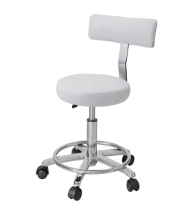 [New] DX Stool II with Backrest (Cleaning Casters) White
