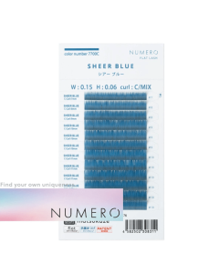 NUMERO Color Matte Flatlash SHEER BLUE 0.15 MIX 7mm-12mm