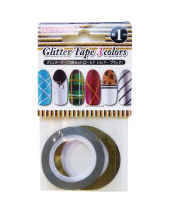 BEAUTY NAILER Glitter Tape 3 Color Set (1mm) [GT-1]