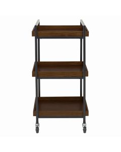 Rustic 3-Tier Wagon (Natural Wood) (Completely Assembled) Dark Brown