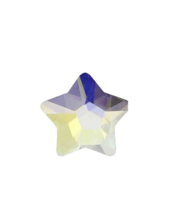 MATIERE glass stones, round star, blue aurora, 6 x 6 mm, 5pcs
