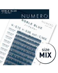 NUMERO Color Matte Flatlash NOBLE BLUE J-Curl 0.15 MIX 7mm-12mm