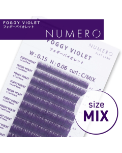NUMERO Color Matte Flatlash FOGGY VIOLET C-Curl 0.15 MIX 7mm-12mm