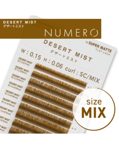 NUMERO Color Matte Flatlash DESERT MIST J-Curl 0.15 MIX 7mm-12mm