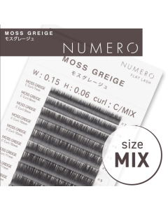 NUMERO Color Matte Flatlash MOSS GREIGE J-Curl 0.15 MIX 7mm-12mm
