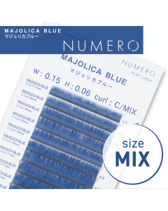 NUMERO Color Matte Flatlash MAJORICA BLUE J-Curl 0.15 MIX 7mm-12mm